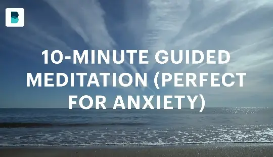 YouTube thumbnail for "Balance Meditation App" channel's video on guided anxiety meditation.